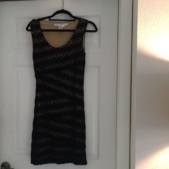 Max Studio black lace dress with nude under lay - Picture 1 of 1